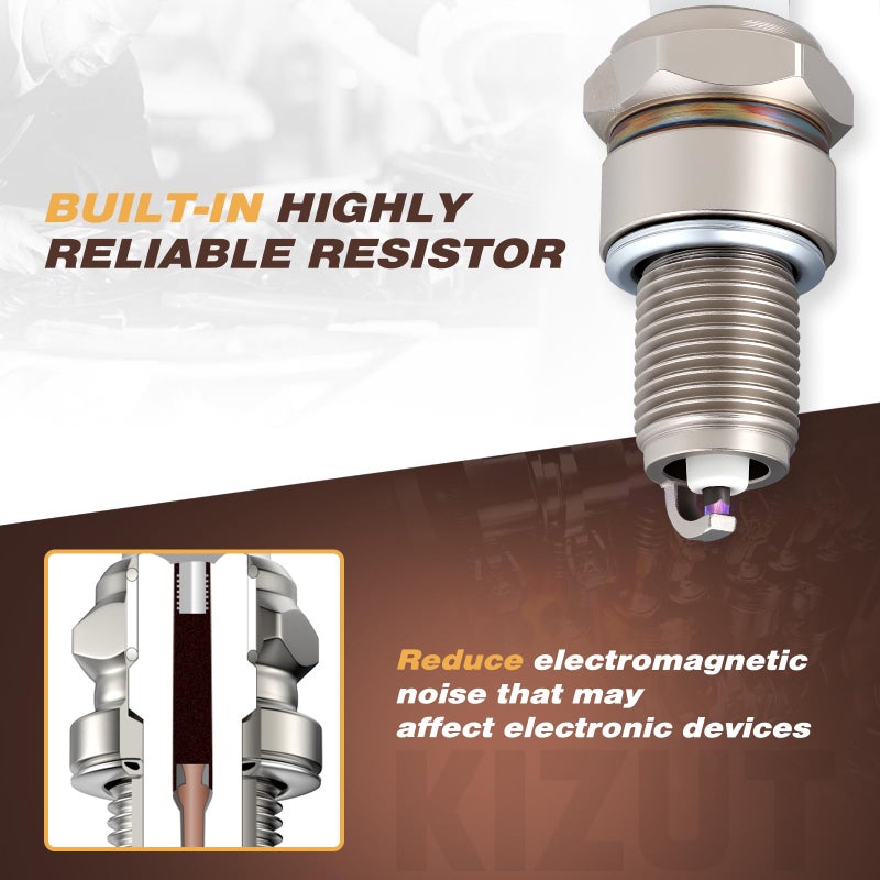 Kizut F6RTC Spark Plug for MTD 951-10292 751-10292 Torch Engine 131-039 Lawn Mower Generator 2Pack - Image 2